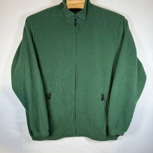 KINGSIZE Mens 2XL Tall Green Fleece Full Zip Jacket‎ Pockets